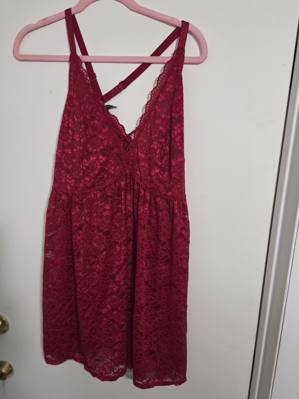 torrid Red Lace Chemise with Crisscross Back Size 3